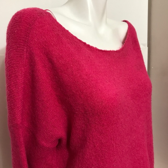 Mohito Hot Pink Scoop Neck Stretch Dolman Sweater - Picture 7 of 13